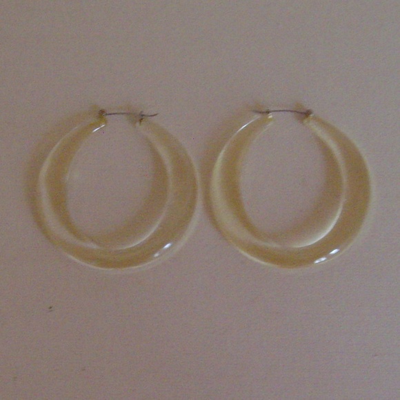 Clear Lucite Hoop Earrings (Pierced) - Picture 7 of 10